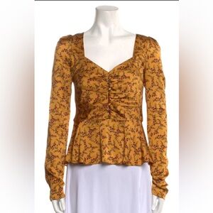 Jonathan Simkhai Yellow Silk Long Sleeve blouse